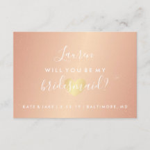 Will You Be My Bridesmaid - Glam Heart Rose Gold