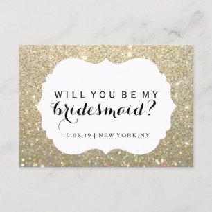 WIll You Be My Bridesmaid - Gold Fab Dressed Invitation
