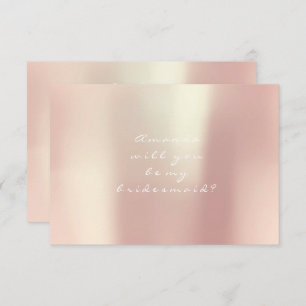 Will You Be My Bridesmaid Gold Peach Pink Blush Invitation
