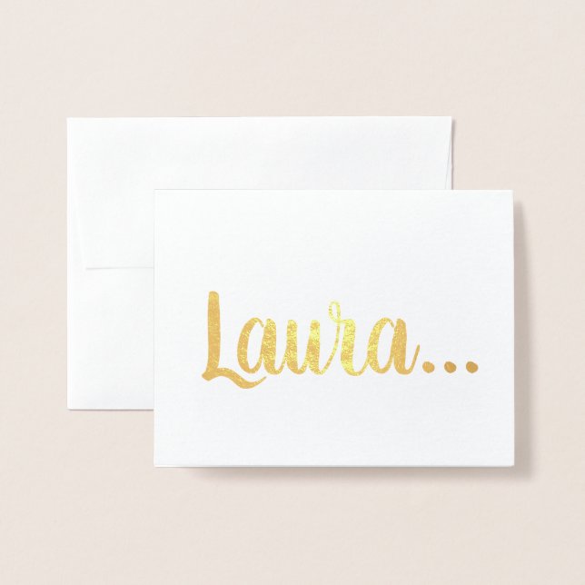 Will You Be My Bridesmaid GOLD SILVER Typography Foil Card (Front With Envelope)