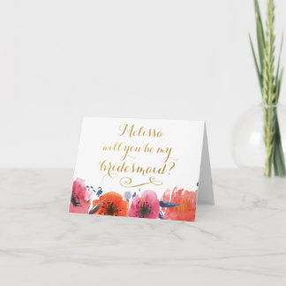 Will You Be My Bridesmaid GOLD Typography Card