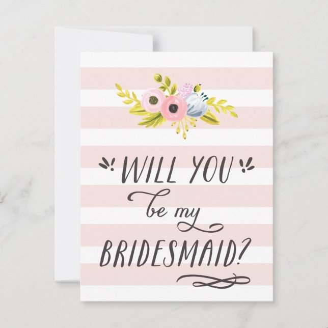 WILL YOU BE MY BRIDESMAID? hand painted card (Front)