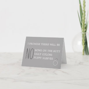 will you be my bridesmaid I promise funny card