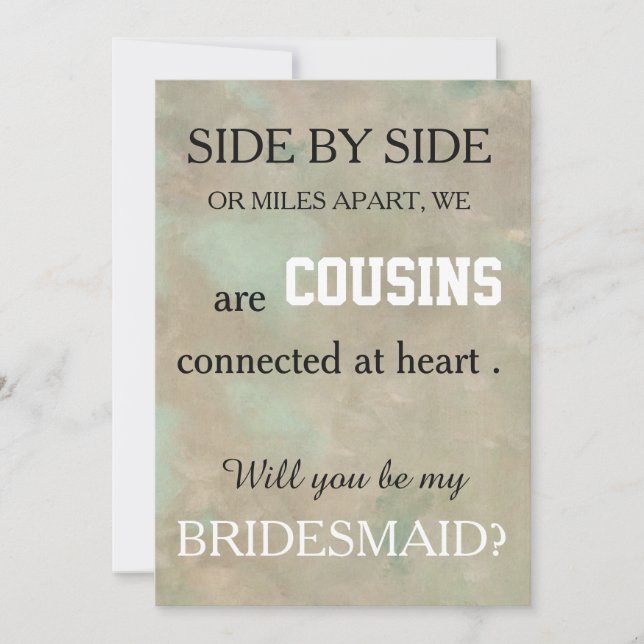 Will you be my bridesmaid? invitation (Front)