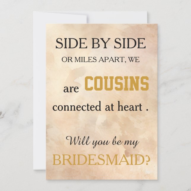 Will you be my bridesmaid? invitation (Front)