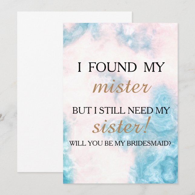 Will you be my bridesmaid? invitation (Front/Back)