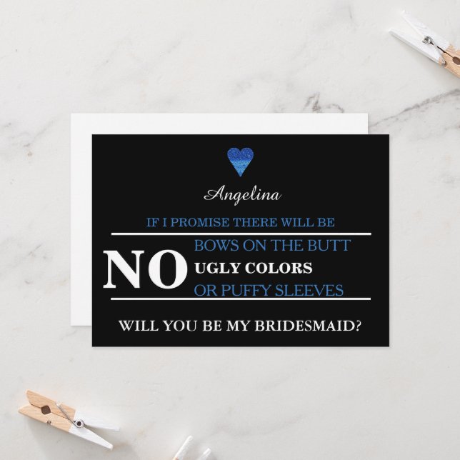 Will you be my bridesmaid? invitation (Front/Back In Situ)