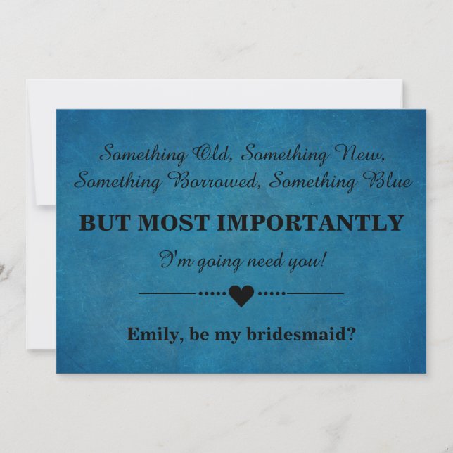 Will you be my bridesmaid? invitation (Front)