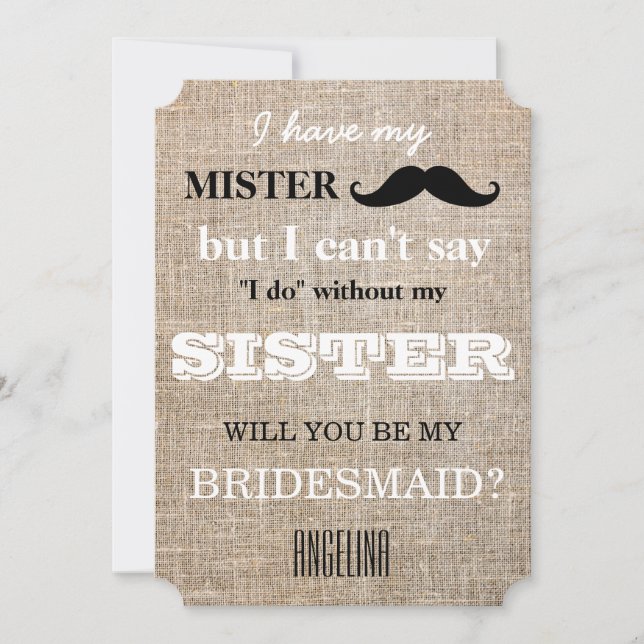 Will you be my bridesmaid? invitation (Front)