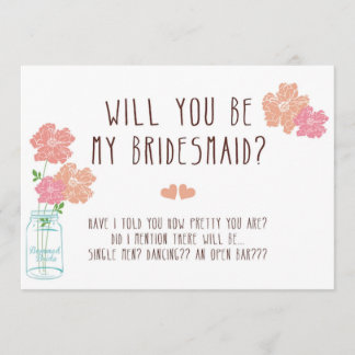 Will You Be My Bridesmaid Invitation