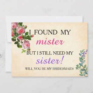 Will you be my bridesmaid? invitation