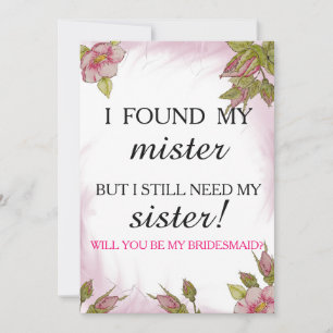 Will you be my bridesmaid? invitation