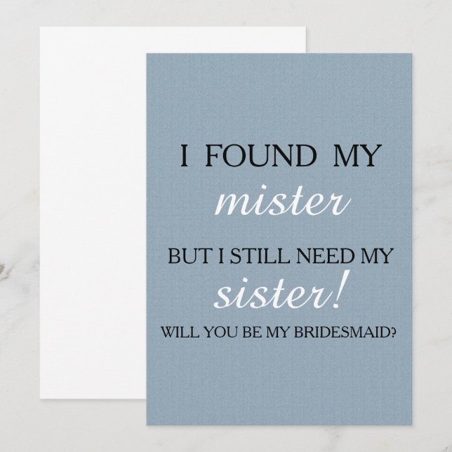 Will you be my bridesmaid? invitation (Front/Back)