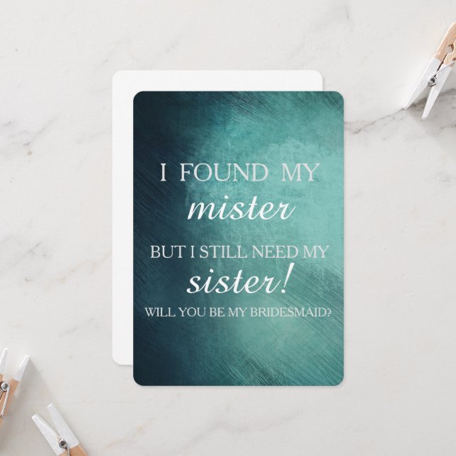 Will you be my bridesmaid? invitation (Front/Back In Situ)