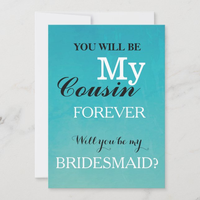Will you be my bridesmaid? invitation (Front)