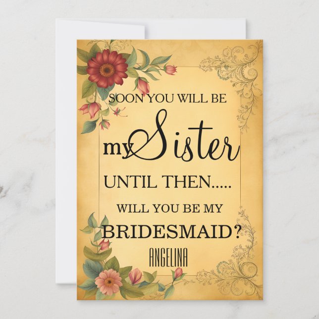 Will you be my bridesmaid? invitation (Front)