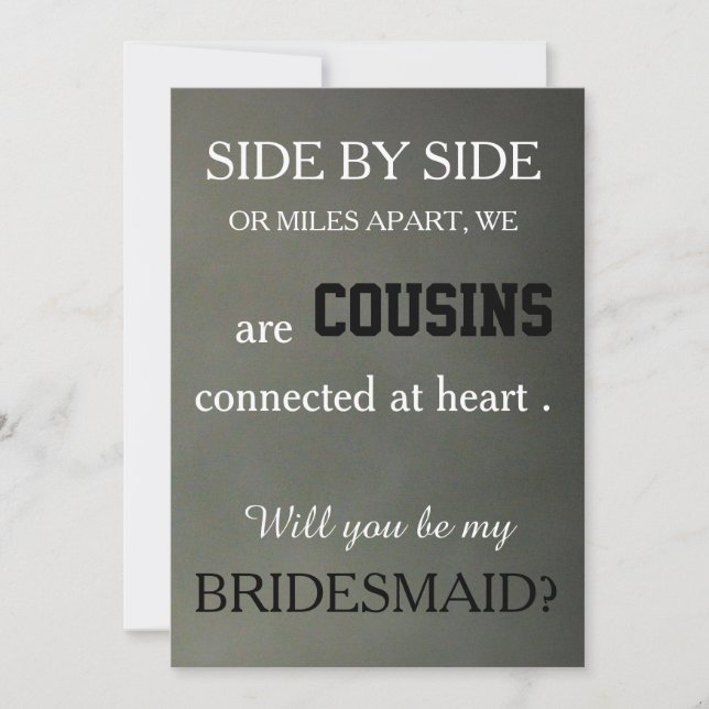 Will you be my bridesmaid? invitation (Front)
