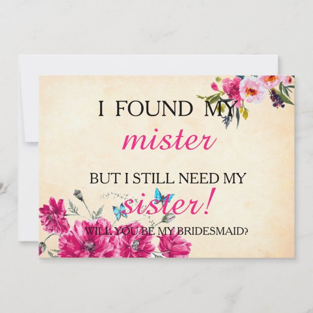 Will you be my bridesmaid? invitation (Front)
