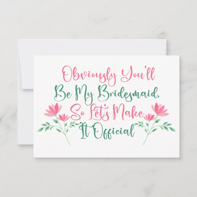 Will You Be My Bridesmaid Invitation (Front)