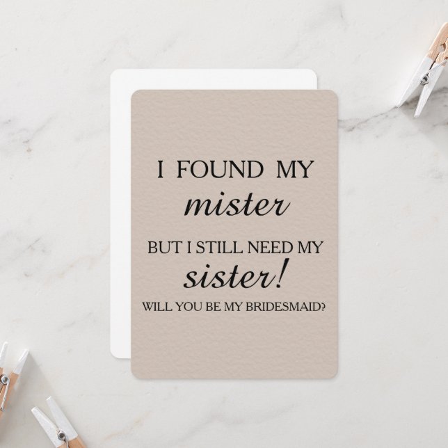 Will you be my bridesmaid? invitation (Front/Back In Situ)