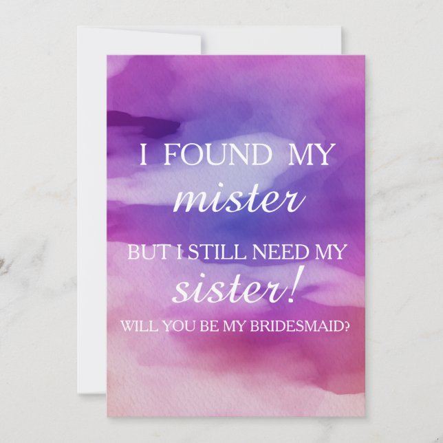 Will you be my bridesmaid? invitation (Front)