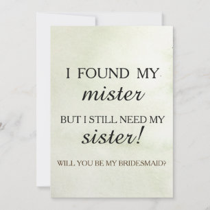 Will you be my bridesmaid? invitation