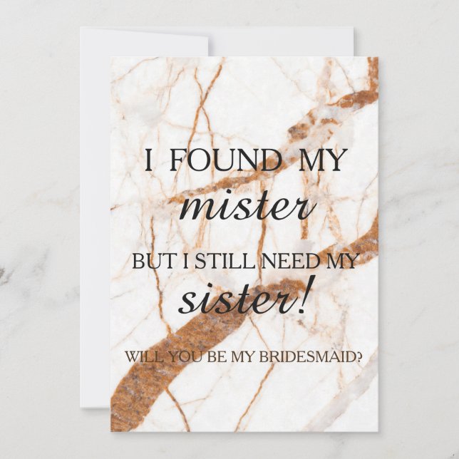 Will you be my bridesmaid? invitation (Front)