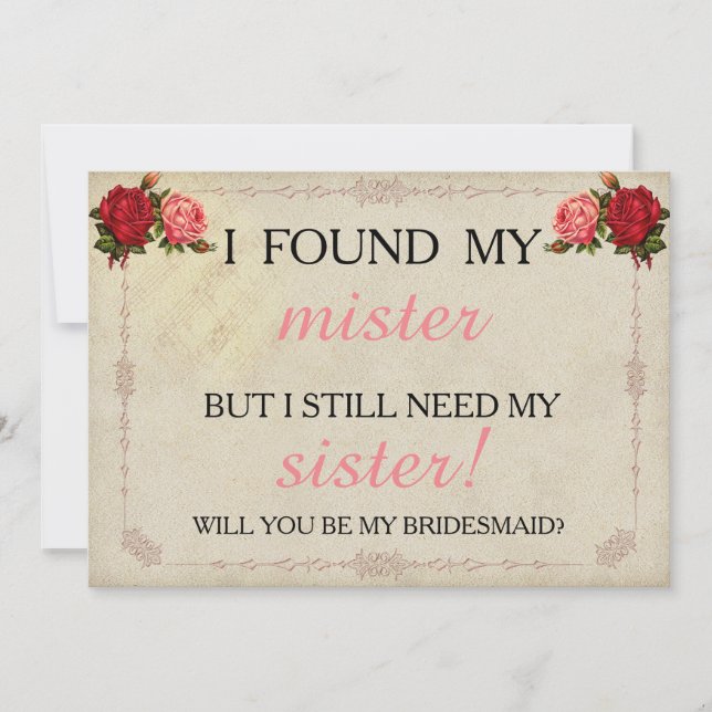Will you be my bridesmaid? invitation (Front)