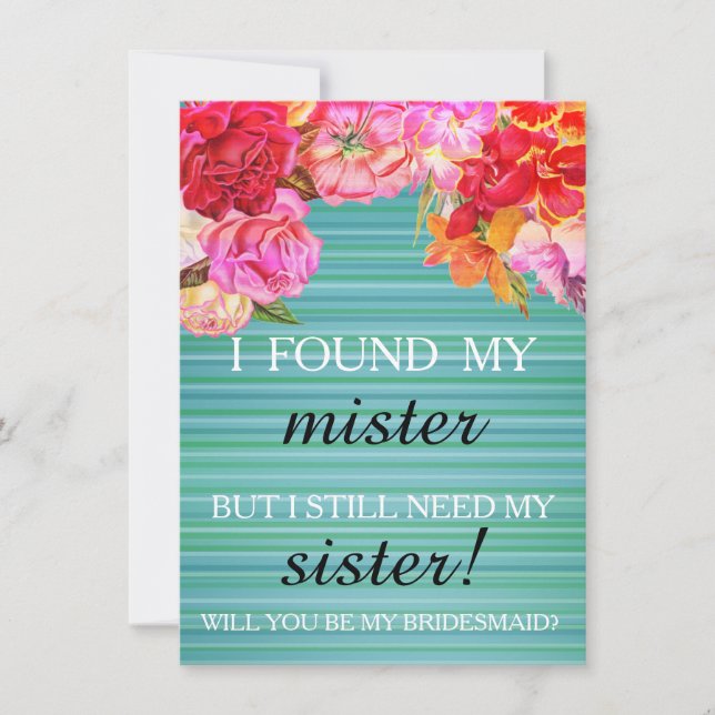 Will you be my bridesmaid? invitation (Front)