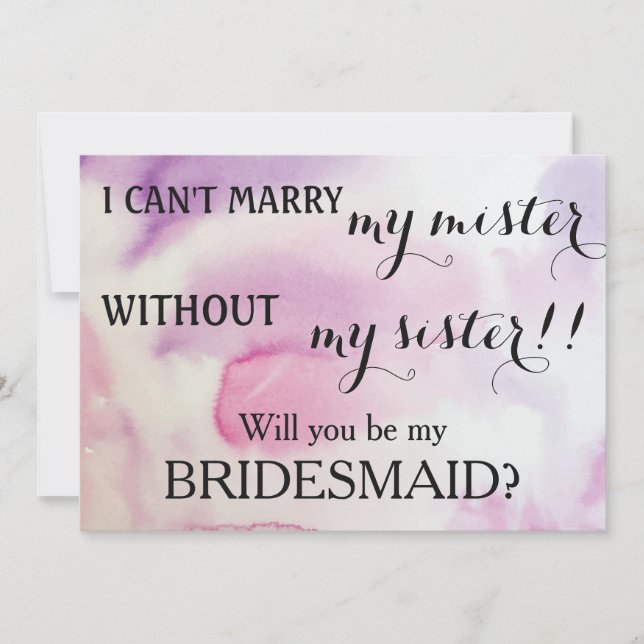 Will you be my bridesmaid? invitation (Front)