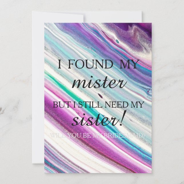 Will you be my bridesmaid? invitation (Front)