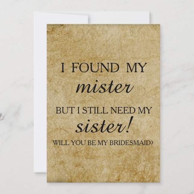 Will you be my bridesmaid? invitation (Front)