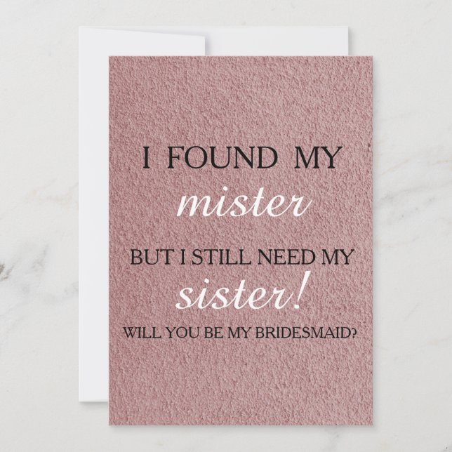 Will you be my bridesmaid? invitation (Front)