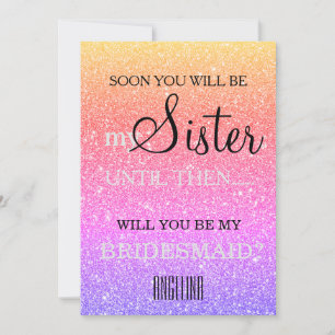 Will you be my bridesmaid? invitation