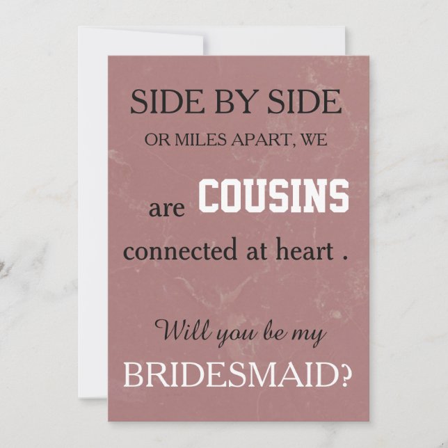Will you be my bridesmaid? invitation (Front)