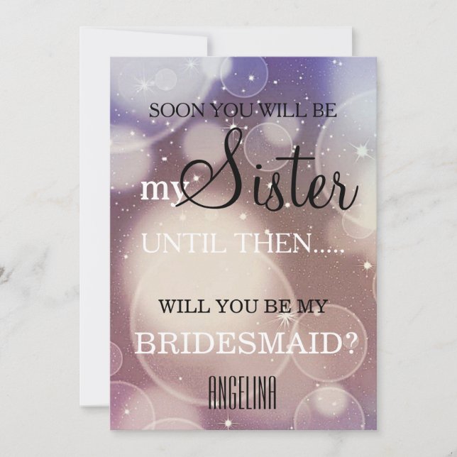 Will you be my bridesmaid? invitation (Front)