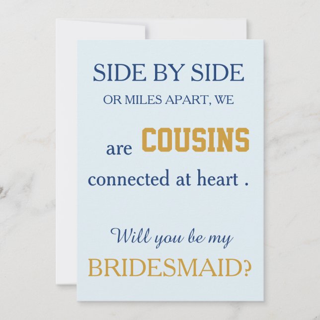 Will you be my bridesmaid? invitation (Front)