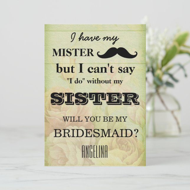 Will you be my bridesmaid? invitation (Standing Front)