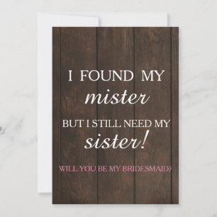 Will you be my bridesmaid? invitation