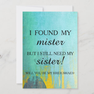 Will you be my bridesmaid? invitation