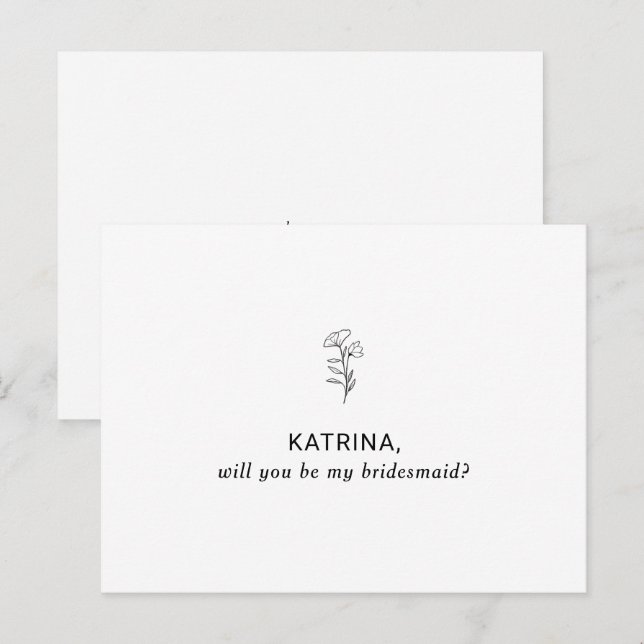 will you be my bridesmaid Invitation Postcard (Front/Back)
