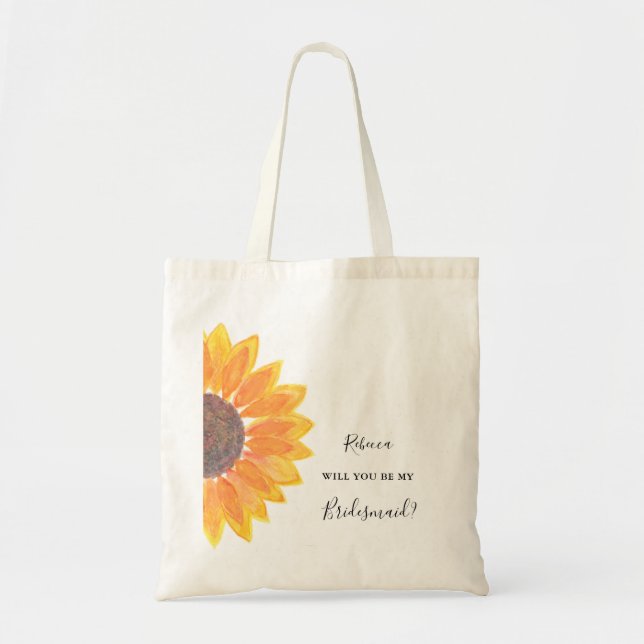 Will You Be My Bridesmaid Invitation Tote Bag (Front)