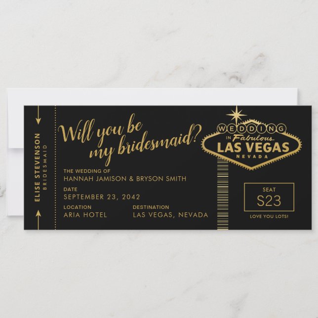 Will you be my Bridesmaid Las Vegas Destination (Front)