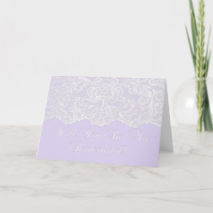 will you be my bridesmaid? lilac invitation