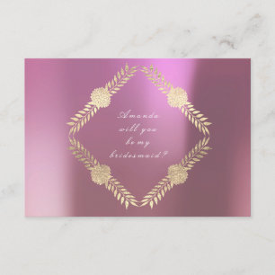 Will You Be My Bridesmaid Lilac Purple Floral Invitation