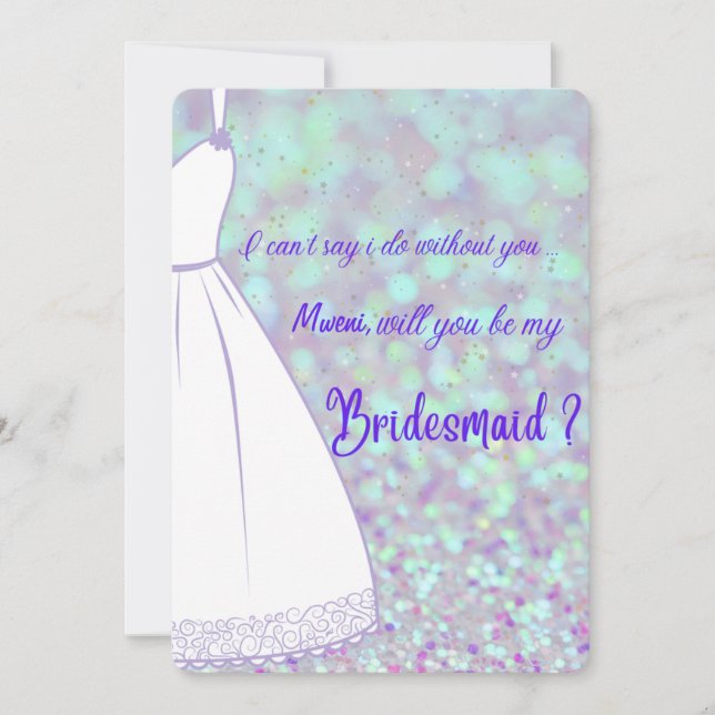 Will You Be My Bridesmaid Maid of Honour  Invitation (Front)
