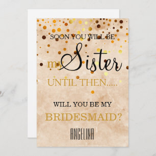 Will you be my bridesmaid? Marble Background Invitation
