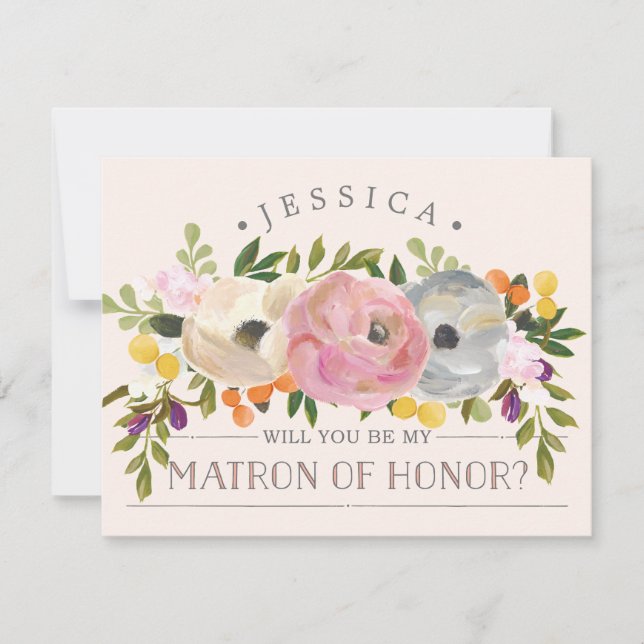 Will You Be My Bridesmaid - Matron of Honour Card (Front)