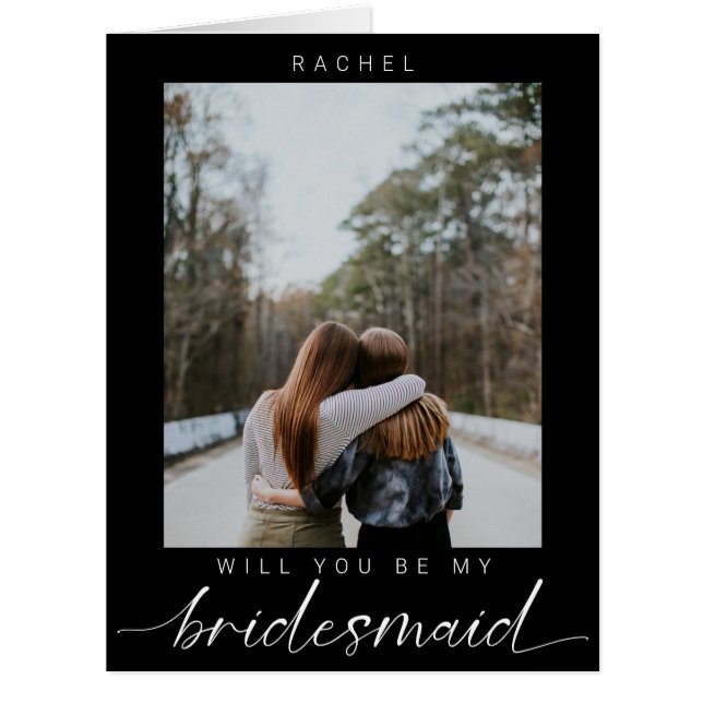 Will you be my Bridesmaid Minimalist Photo Modern (Front)