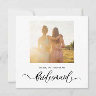 Will you be my bridesmaid minimalist square card